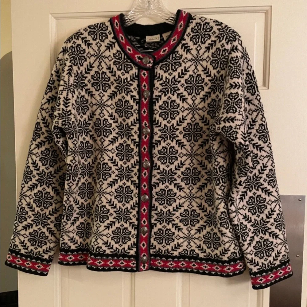 L.L. Bean Rare Vintage Nordic Fair Isle Sweater - Picture 1 of 2